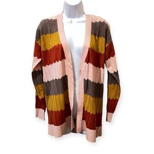 NWT INDUSTRY Colorblock Scalloped Cardigan Medium L